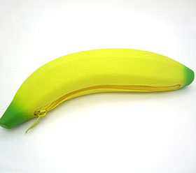 New silicone zipper purse banana shape